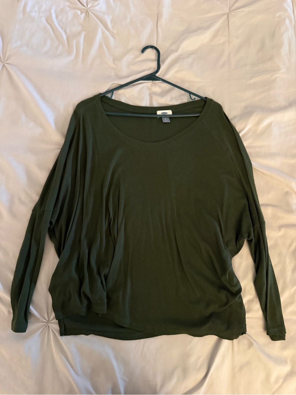 Old Navy Women's Olive Long Sleeve Slouchy Scoop Neck Top